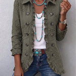 Kamberly™ | Boho-Chic Floral Embroidered Utility Ruffled Trim Jacket — 1