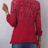 Criselle™ | Bohemian Paisley Ombré Print Ruffled Jacket — 2
