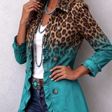 Elspeth™ | Leopard Ombre Ruffle Blazer Jacket — 3